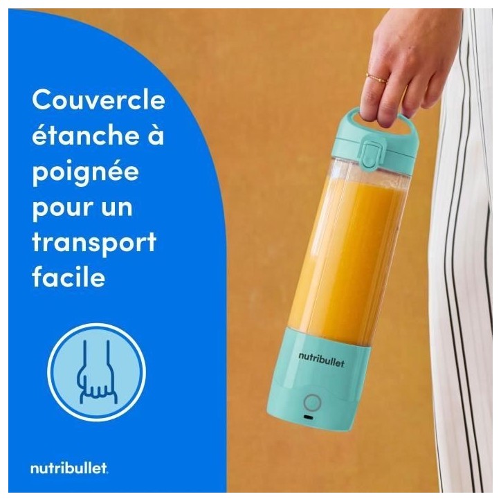 Blender portable - NUTRIBULLET - NBP003LBL - 70W - 0.475L - Light Blue - 1 gourde incluse Blender portable - NUTRIBULLET - NBP003LBL - 70W - 0.475L - Light Blue - 1 gourde incluse