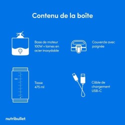 Blender portable - NutriBullet - NBP003BP - 70W - 0.475L - Rose - 1 go