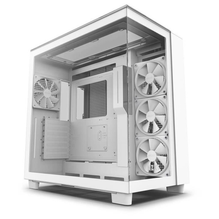 Boitier moyen-tour - NZXT - H9 Elite - Verre trempé - Support RGB - Blanc Boitier moyen-tour - NZXT - H9 Elite - Verre trempé - Support RGB - Blanc