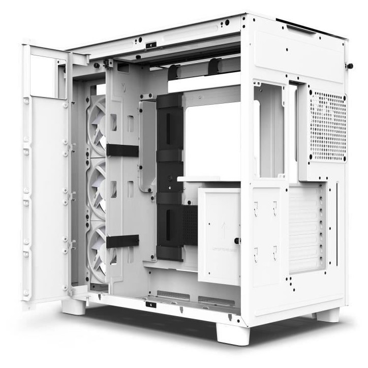 Boitier moyen-tour - NZXT - H9 Elite - Verre trempé - Support RGB - Blanc Boitier moyen-tour - NZXT - H9 Elite - Verre trempé - Support RGB - Blanc