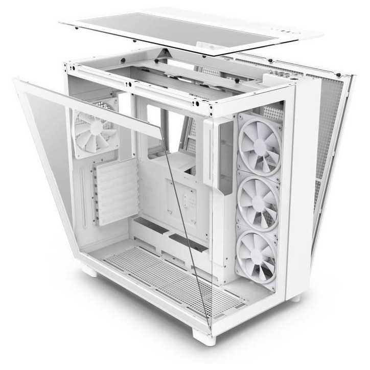 Boitier moyen-tour - NZXT - H9 Elite - Verre trempé - Support RGB - Blanc Boitier moyen-tour - NZXT - H9 Elite - Verre trempé - Support RGB - Blanc