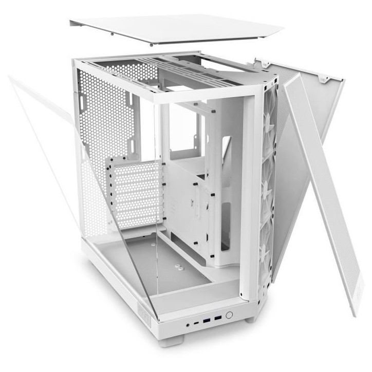 Boitier moyen-tour - NZXT - H6 Flow - Double chambre - Refroidissement par air - Blanc Boitier moyen-tour - NZXT - H6 Flow - Double chambre - Refroidissement par air - Blanc