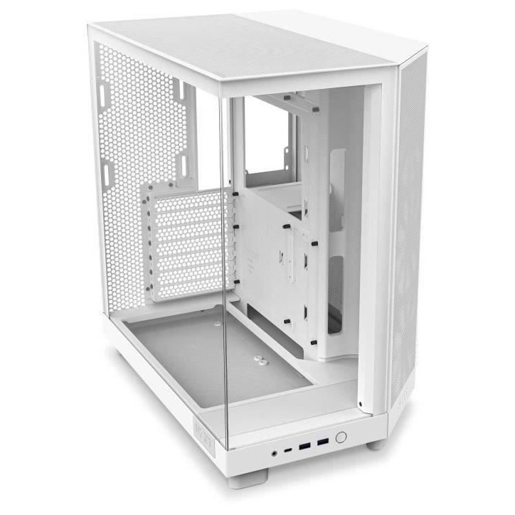 Boitier moyen-tour - NZXT - H6 Flow RGB - Double chambre - Ventilateurs RGB inclus - Blanc Boitier moyen-tour - NZXT - H6 Flow RGB - Double chambre - Ventilateurs RGB inclus - Blanc