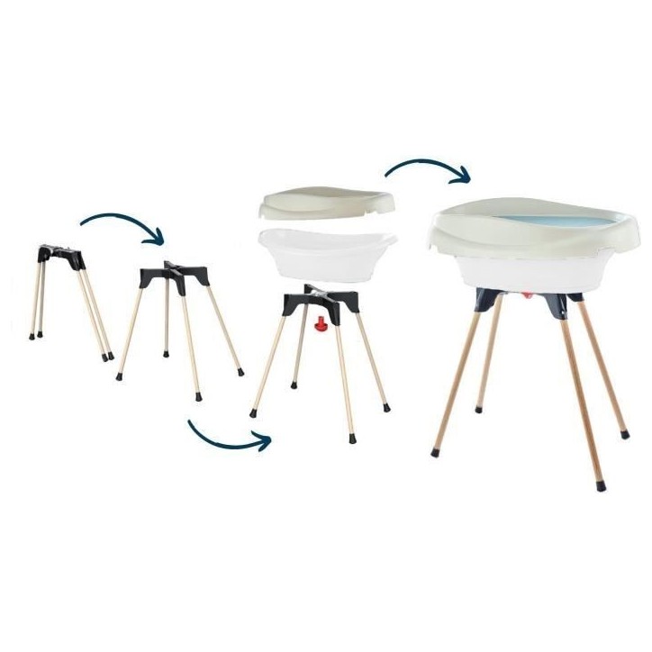 Pack plan a langer et baignoire - THERMOBABY - VASCO - Blanc Muguet - 2 en 1