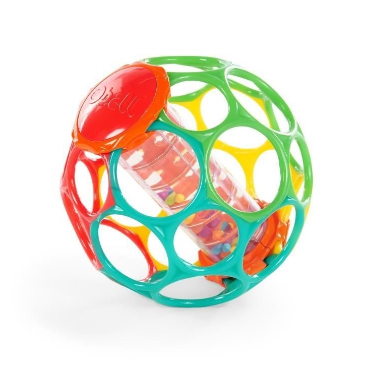 BRIGHT STARTS OBALL -Hochet pour bébé - Rollin' Rainstick - Perles multicolores - Baton de pluie - 3M+