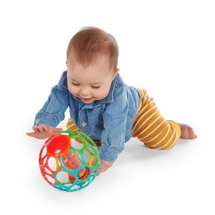BRIGHT STARTS OBALL -Hochet pour bébé - Rollin' Rainstick - Perles multicolores - Baton de pluie - 3M+