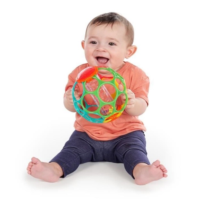 BRIGHT STARTS OBALL -Hochet pour bébé - Rollin' Rainstick - Perles multicolores - Baton de pluie - 3M+