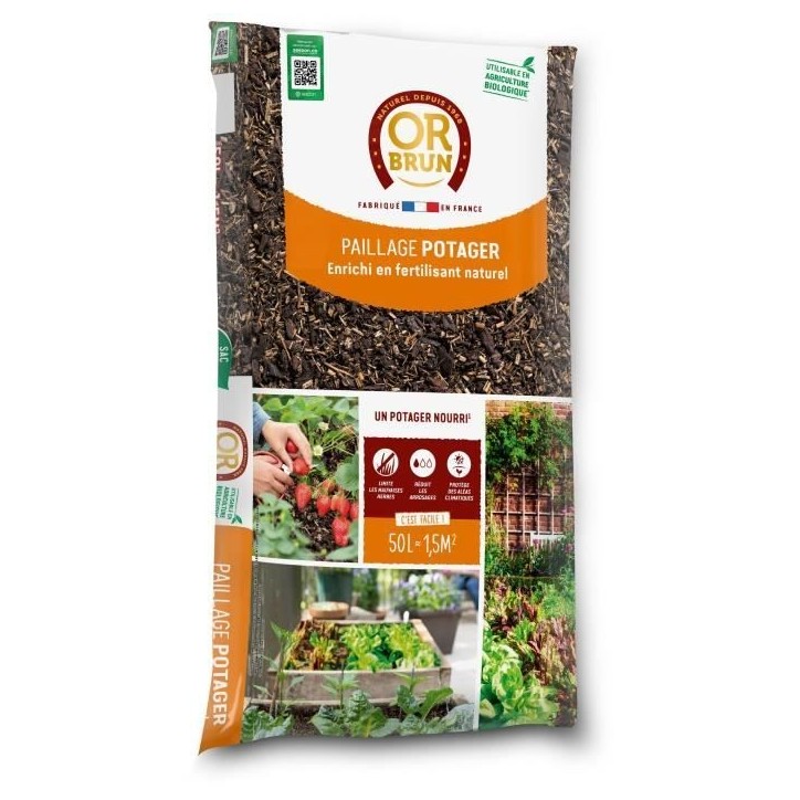 Paillage potager 4 actions - OR BRUN - OBRPFPO50N - 50 L