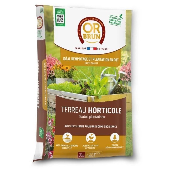 Terreau horticole - OR BRUN - OBRTHOR35N - 35 L
