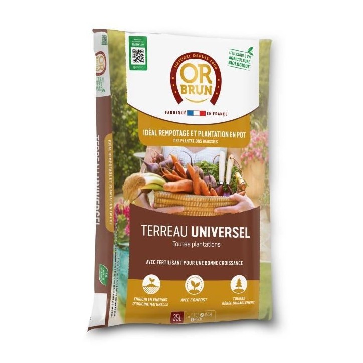 Terreau universel - OR BRUN - OBRTUNI35N - 35 L Terreau universel - OR BRUN - OBRTUNI35N - 35 L