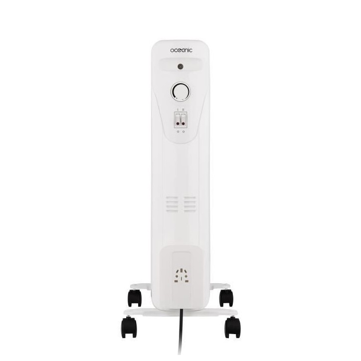 Radiateur électrique bain d'huile 1500W OCEANIC - 3 puissances - 7 éléments - Blanc - Mobile