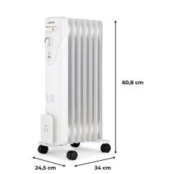 Radiateur électrique bain d'huile 1500W OCEANIC - 3 puissances - 7 é