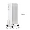 Radiateur électrique bain d'huile 1500W OCEANIC - 3 puissances - 7 é