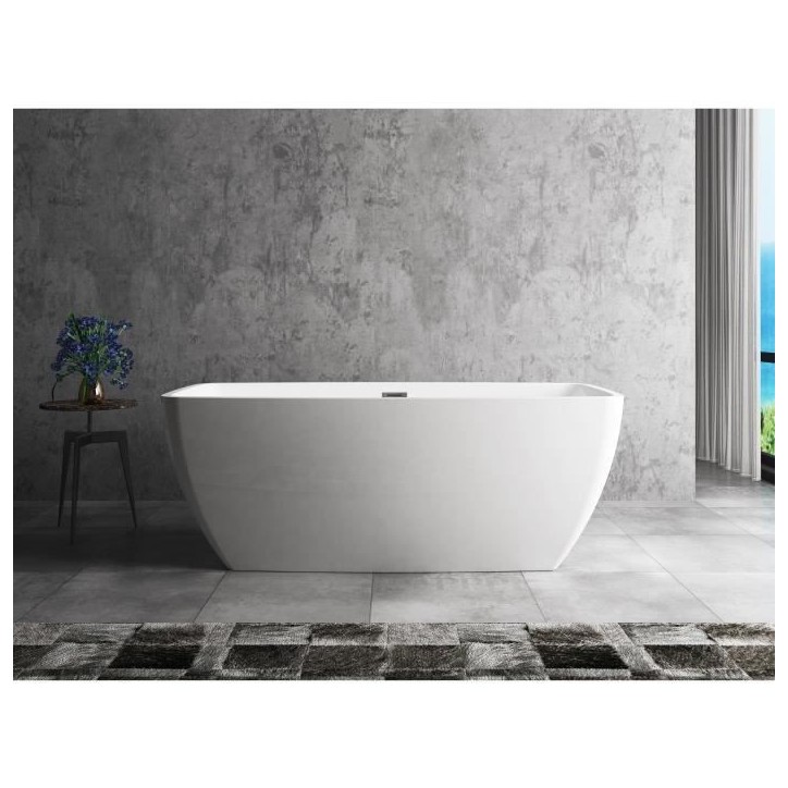 Baignoire ilot autoportante - OCEANIC - Stellã - En acrylique - Bonde a clapet - Blanc Baignoire ilot autoportante - OCEANIC - Stellã - En acrylique - Bonde a clapet - Blanc