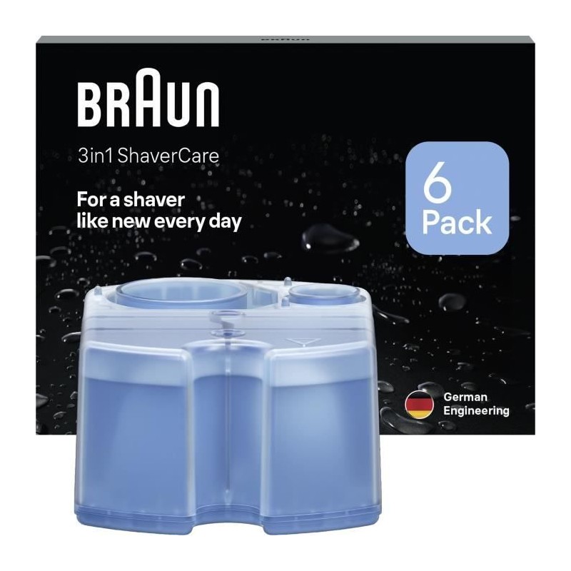 Cartouche de nettoyage - BRAUN - CCR6 Recharges clean & renew - Pour s Cartouche de nettoyage - BRAUN - CCR6 Recharges clean & renew - Pour s