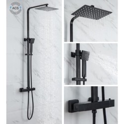 Colonne de douche OCEANIC - Mitigeur thermostatique - Pomme haute rect
