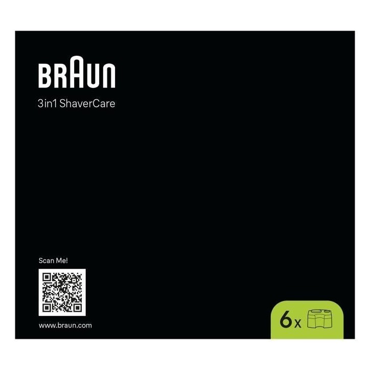 Cartouche de nettoyage - BRAUN - CCR6 Recharges clean & renew - Pour station SmartCare - Pack de 6