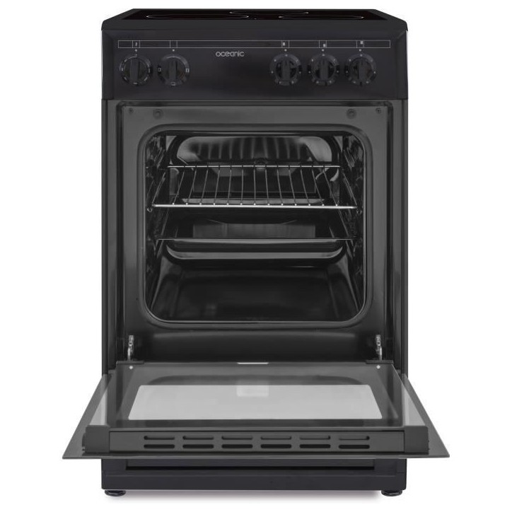 OCEANIC CV5050B8 Cuisiniere vitrocéramique 50x50 - Four convection naturelle - 48 L - Noir