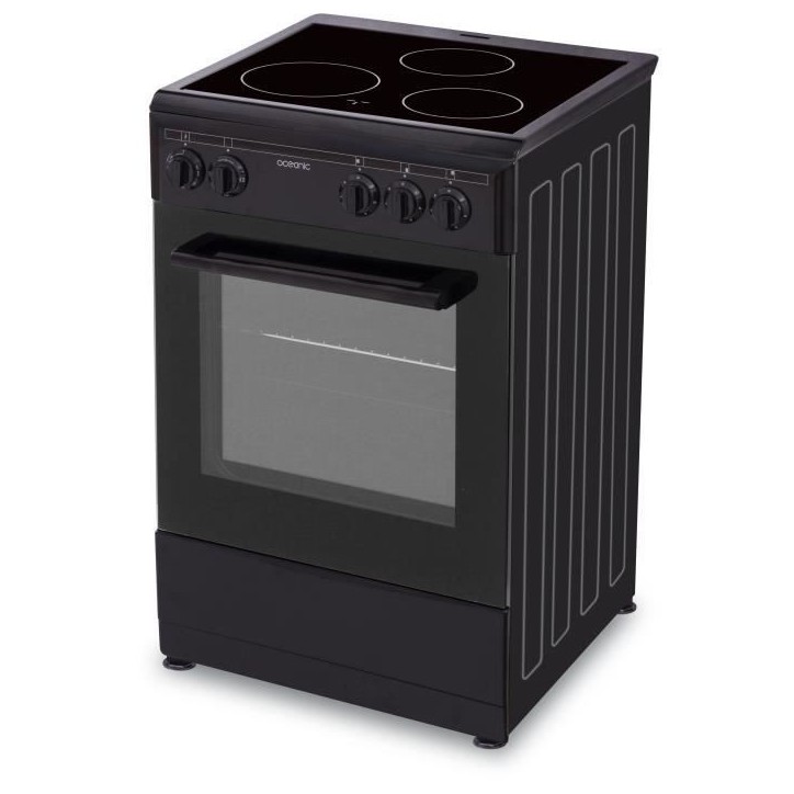 OCEANIC CV5050B8 Cuisiniere vitrocéramique 50x50 - Four convection naturelle - 48 L - Noir