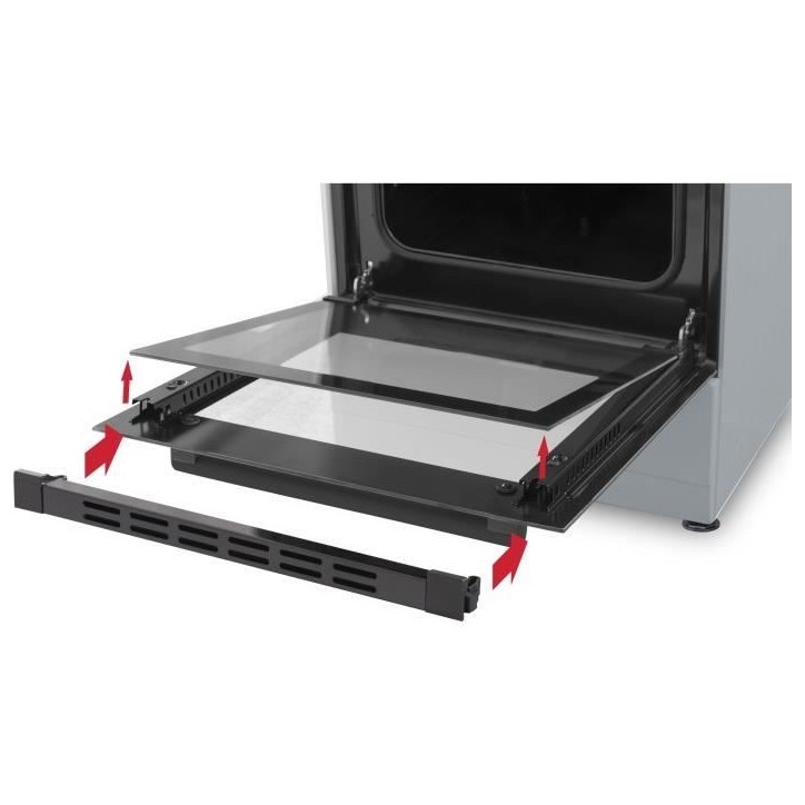 OCEANIC CV5050B8 Cuisiniere vitrocéramique 50x50 - Four convection naturelle - 48 L - Noir