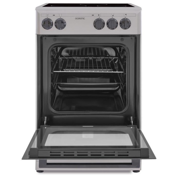 OCEANIC - Cuisiniere vitrocéramique 50 x 50 cm, four convection naturelle, four 48L silver