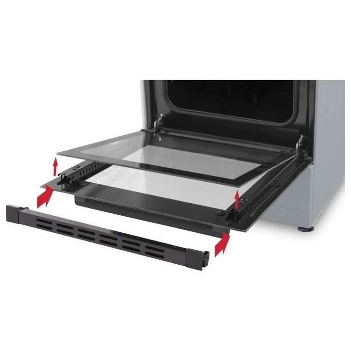 OCEANIC - Cuisiniere vitrocéramique 50 x 50 cm, four convection naturelle, four 48L silver