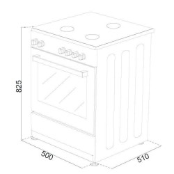 OCEANIC Cuisiniere vitrocéramique 50 x50 - four convection naturelle