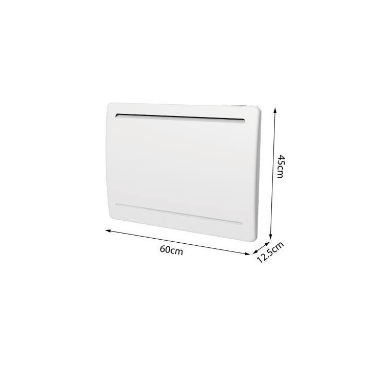 Radiateur électrique fixe a inertie seche céramique 1000W OCEANIC Rubis - Design galbé - Blanc - NF Radiateur électrique fixe a inertie seche céramique 1000W OCEANIC Rubis - Design galbé - Blanc - NF