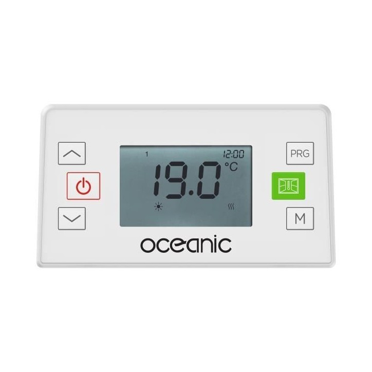 Radiateur électrique fixe a inertie seche céramique 1000W OCEANIC Rubis - Design galbé - Blanc - NF Radiateur électrique fixe a inertie seche céramique 1000W OCEANIC Rubis - Design galbé - Blanc - NF
