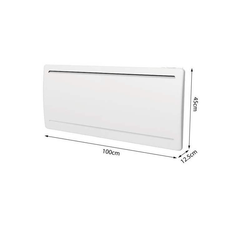 Radiateur électrique fixe a inertie seche céramique 2000W OCEANIC Rubis - Design galbé - Blanc - NF Radiateur électrique fixe a inertie seche céramique 2000W OCEANIC Rubis - Design galbé - Blanc - NF
