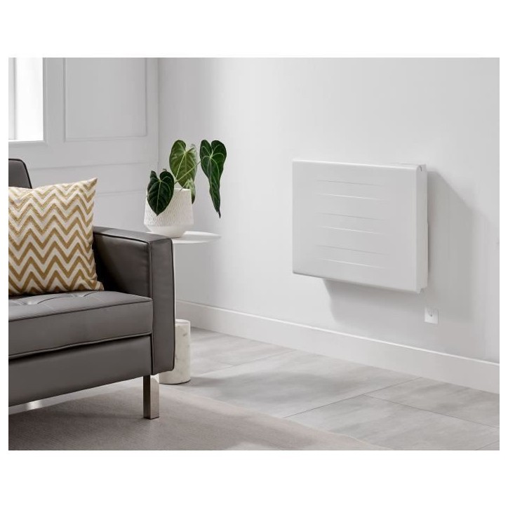 Radiateur électrique fixe a inertie seche - Double coeur de chauffe - 1000 W - OCEANIC - Blanc mat -NF Radiateur électrique fixe a inertie seche - Double coeur de chauffe - 1000 W - OCEANIC - Blanc mat -NF
