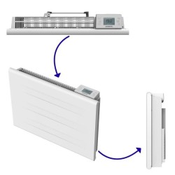 Radiateur électrique fixe a inertie seche - Double coeur de chauffe -