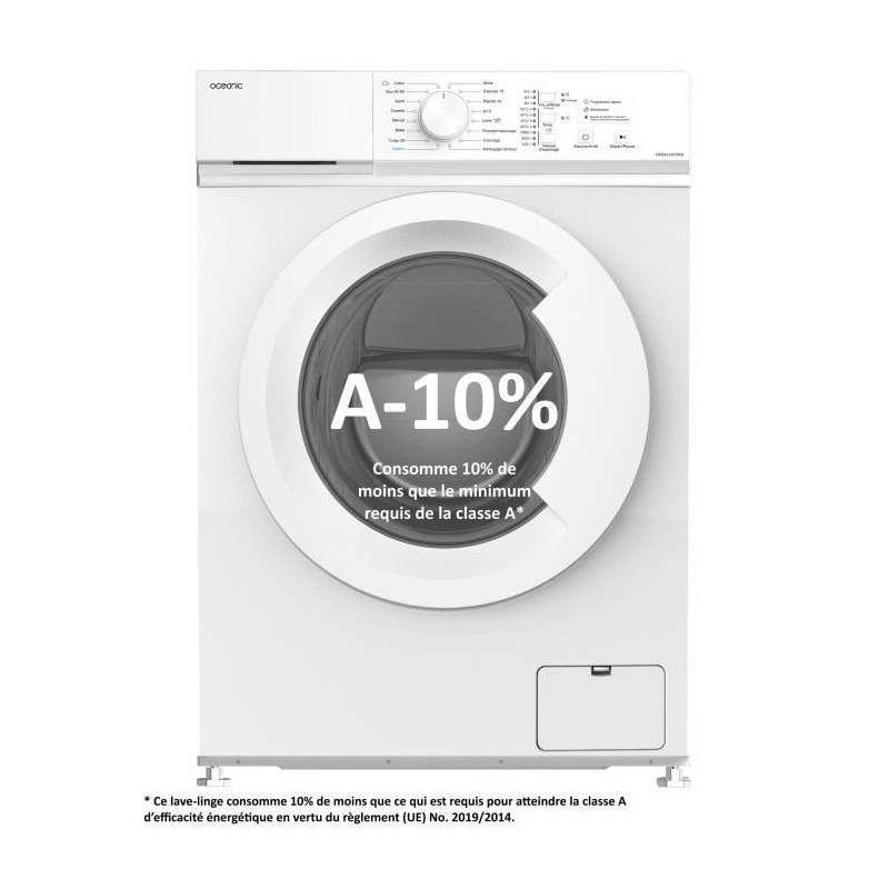 Lave-linge frontal OCEANIC OCEALL610WA - 6 kg - Induction - 60 cm - 10 Lave-linge frontal OCEANIC OCEALL610WA - 6 kg - Induction - 60 cm - 10
