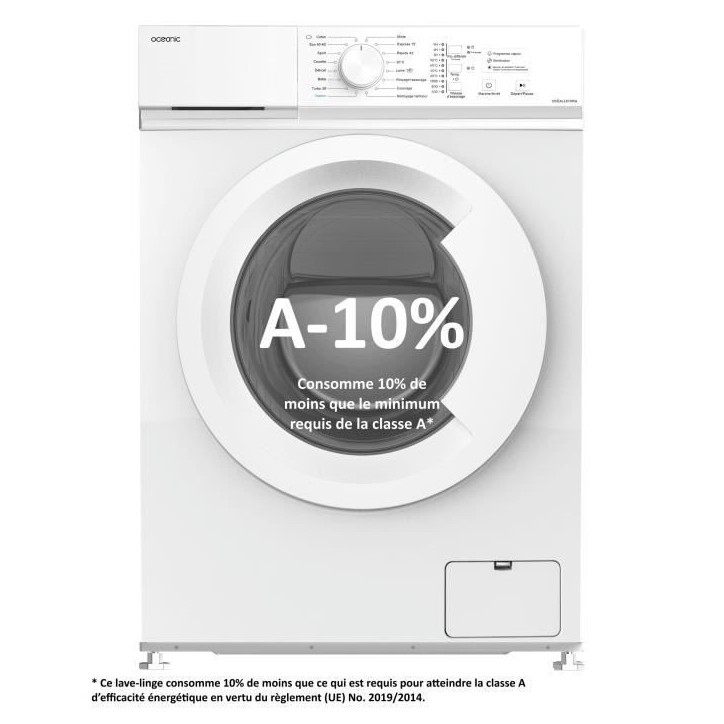 Lave-linge frontal OCEANIC OCEALL610WA - 6 kg - Induction - 60 cm - 1000 trs/ min - Blanc Lave-linge frontal OCEANIC OCEALL610WA - 6 kg - Induction - 60 cm - 1000 trs/ min - Blanc