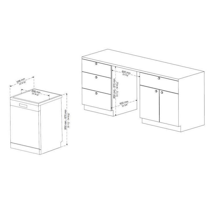 Lave-vaisselle pose libre OCEANIC OCEALV1247W - 12 couverts - 47 dB blanc Lave-vaisselle pose libre OCEANIC OCEALV1247W - 12 couverts - 47 dB blanc