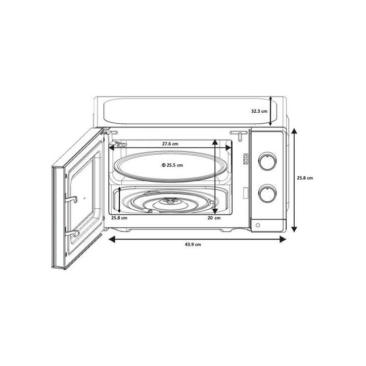 Micro-ondes - OCEANIC - OCEAMO20B12 - 20L - noir - Monofonction Micro-ondes - OCEANIC - OCEAMO20B12 - 20L - noir - Monofonction