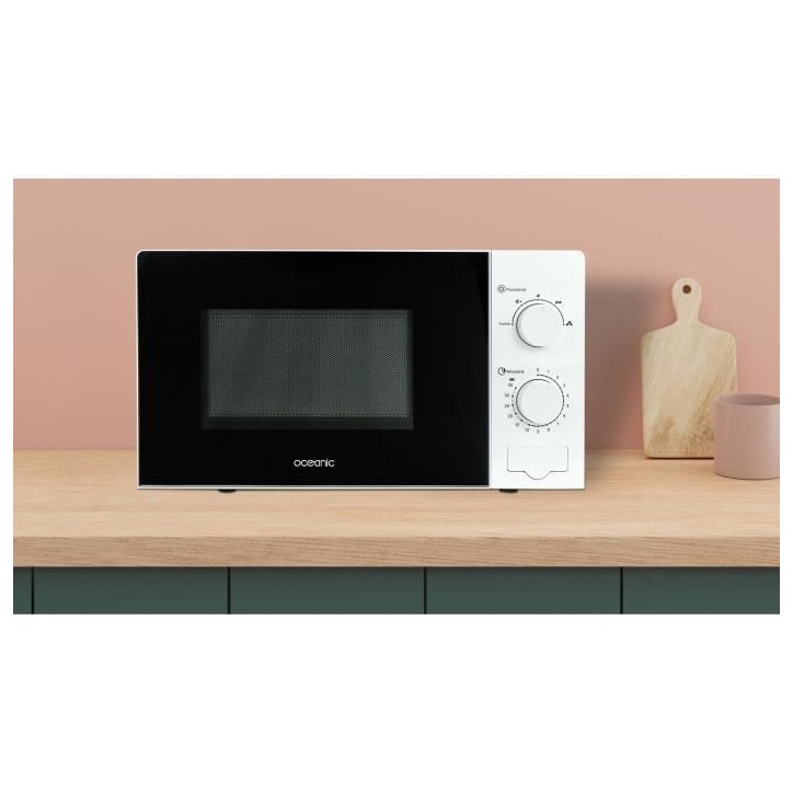 Micro-ondes OCEANIC MO20W11 Blanc 45,4 x H26,1 x P32,6 cm - 20L Micro-ondes OCEANIC MO20W11 Blanc 45,4 x H26,1 x P32,6 cm - 20L