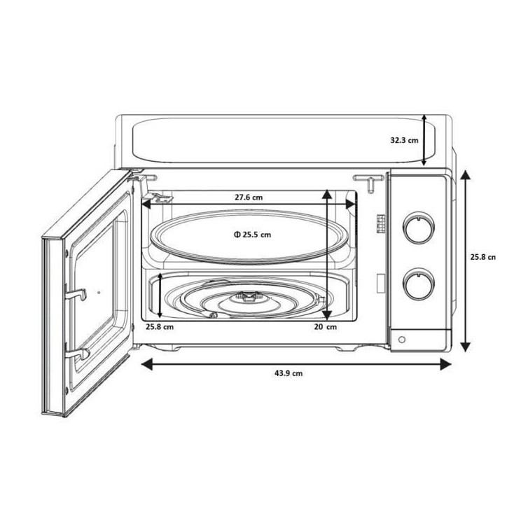 Micro-ondes - OCEANIC - OCEAMO20W12 - 20L - blanc - Monofonction Micro-ondes - OCEANIC - OCEAMO20W12 - 20L - blanc - Monofonction