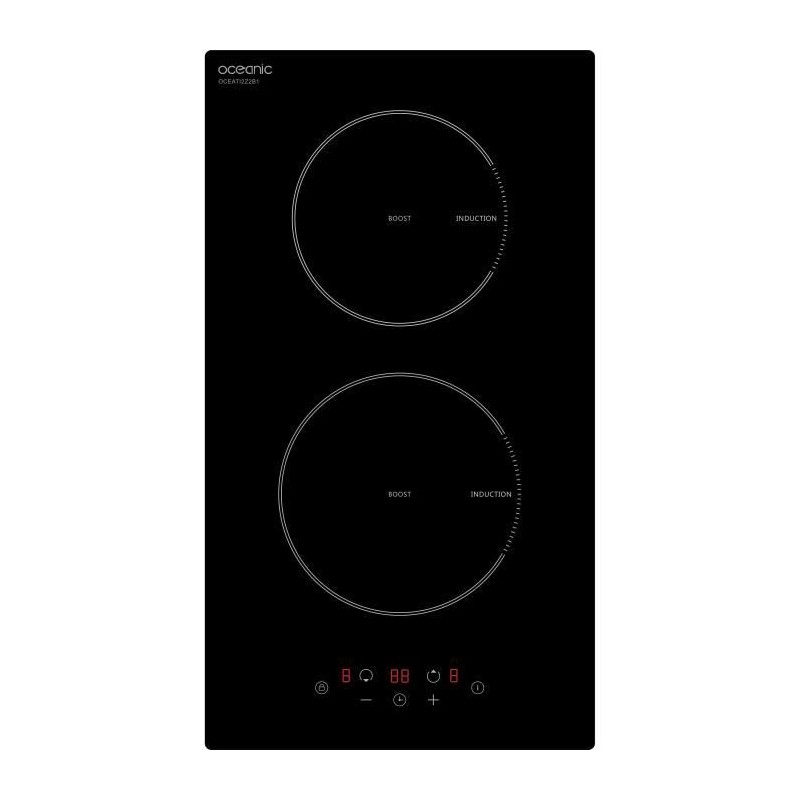 OCEANIC Domino induction noir encastrable - 3500W - 2 Boosters OCEANIC Domino induction noir encastrable - 3500W - 2 Boosters