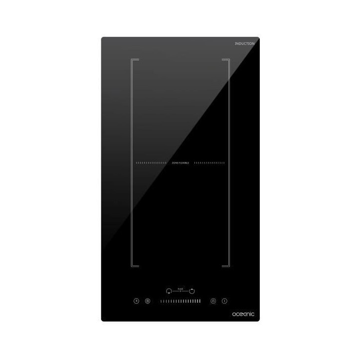 Domino induction encastrable - OCEANIC - OCEATI2Z2BF - 2 foyers avec zone flexible- 3600 W - Noir Domino induction encastrable - OCEANIC - OCEATI2Z2BF - 2 foyers avec zone flexible- 3600 W - Noir