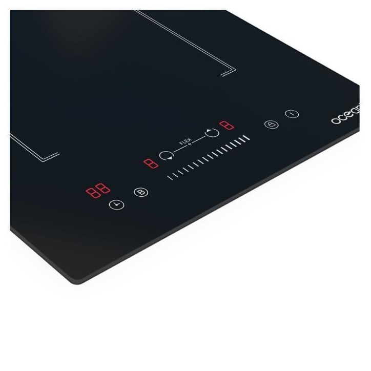 Domino induction encastrable - OCEANIC - OCEATI2Z2BF - 2 foyers avec zone flexible- 3600 W - Noir Domino induction encastrable - OCEANIC - OCEATI2Z2BF - 2 foyers avec zone flexible- 3600 W - Noir