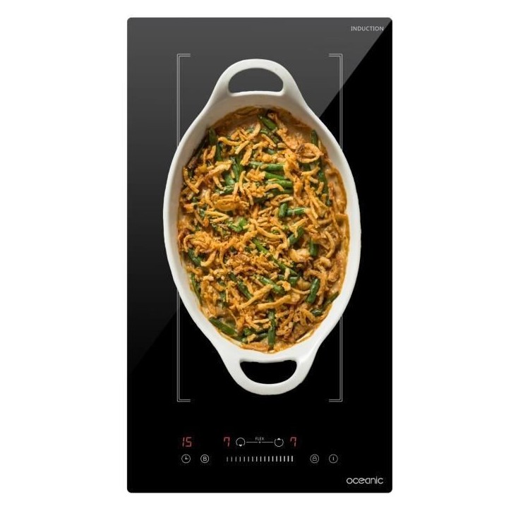 Domino induction encastrable - OCEANIC - OCEATI2Z2BF - 2 foyers avec zone flexible- 3600 W - Noir Domino induction encastrable - OCEANIC - OCEATI2Z2BF - 2 foyers avec zone flexible- 3600 W - Noir