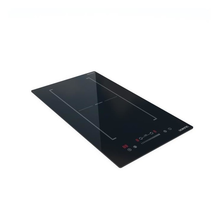 Domino induction encastrable - OCEANIC - OCEATI2Z2BF - 2 foyers avec zone flexible- 3600 W - Noir Domino induction encastrable - OCEANIC - OCEATI2Z2BF - 2 foyers avec zone flexible- 3600 W - Noir
