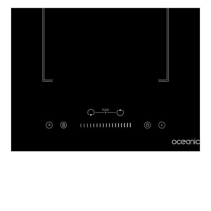 Domino induction encastrable - OCEANIC - OCEATI2Z2BF - 2 foyers avec zone flexible- 3600 W - Noir Domino induction encastrable - OCEANIC - OCEATI2Z2BF - 2 foyers avec zone flexible- 3600 W - Noir