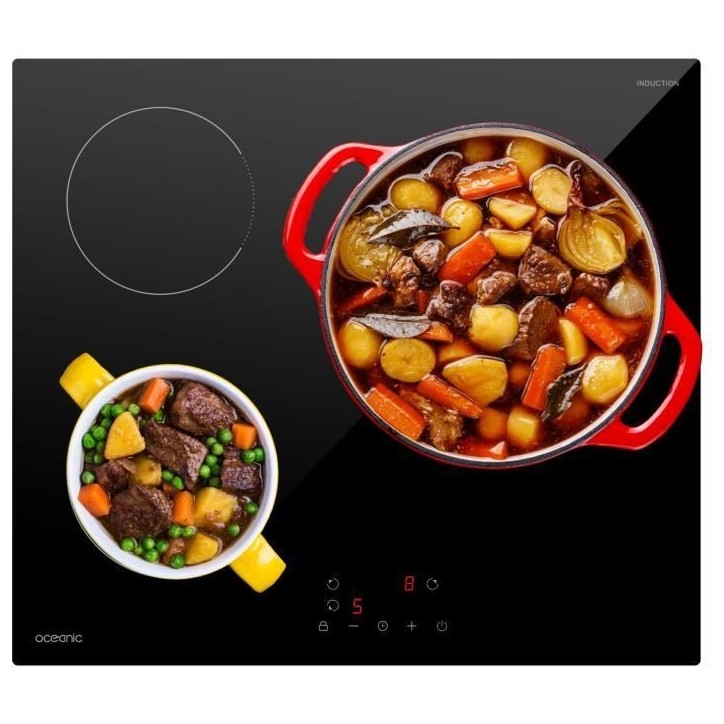 Table de cuisson induction OCEANIC 3 foyers L60 x P52 cm OCEATI3Z7B