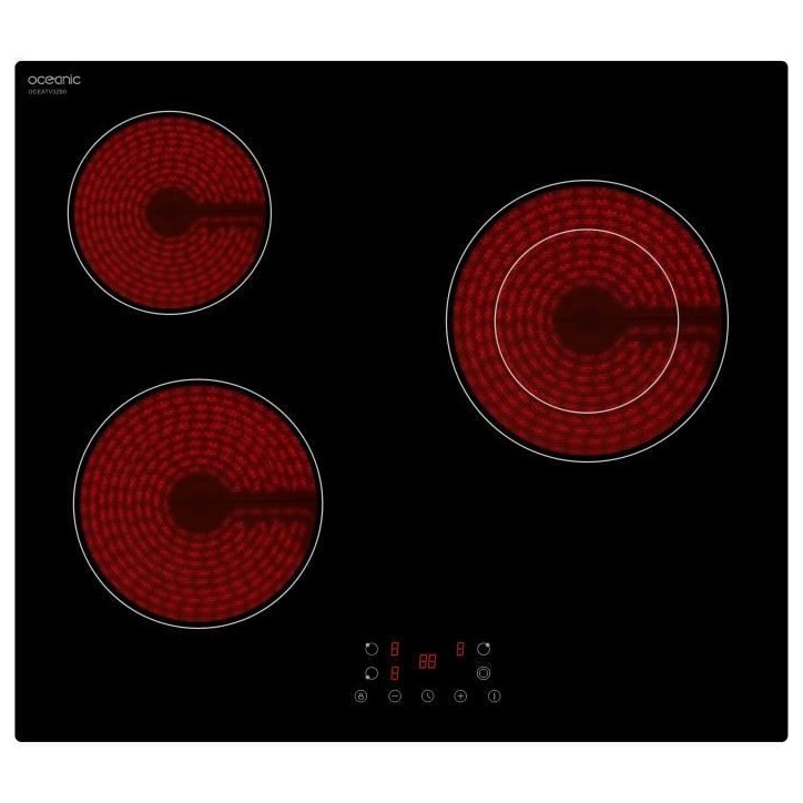 Plaque de cuisson vitrocéramique OCEANIC 3 foyers L56 x P49 cm OCEATV3Z60 Plaque de cuisson vitrocéramique OCEANIC 3 foyers L56 x P49 cm OCEATV3Z60