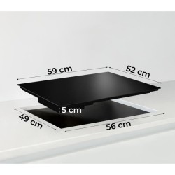Plaque de cuisson vitrocéramique OCEANIC 3 foyers L56 x P49 cm OCEATV