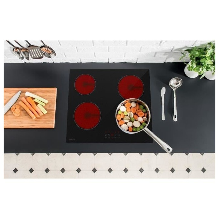 Table de cuisson vitrocéramique - OCEANIC - 4 foyers - Noir