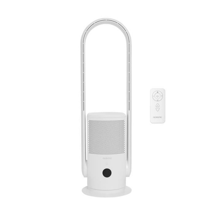 OCEANIC Ventilateur Purificateur d'Air avec filtre - Sans pale - Oscillation - 35W - H.80 cm - Minuterie 8h - Télécommande OCEANIC Ventilateur Purificateur d'Air avec filtre - Sans pale - Oscillation - 35W - H.80 cm - Minuterie 8h - Télécommande