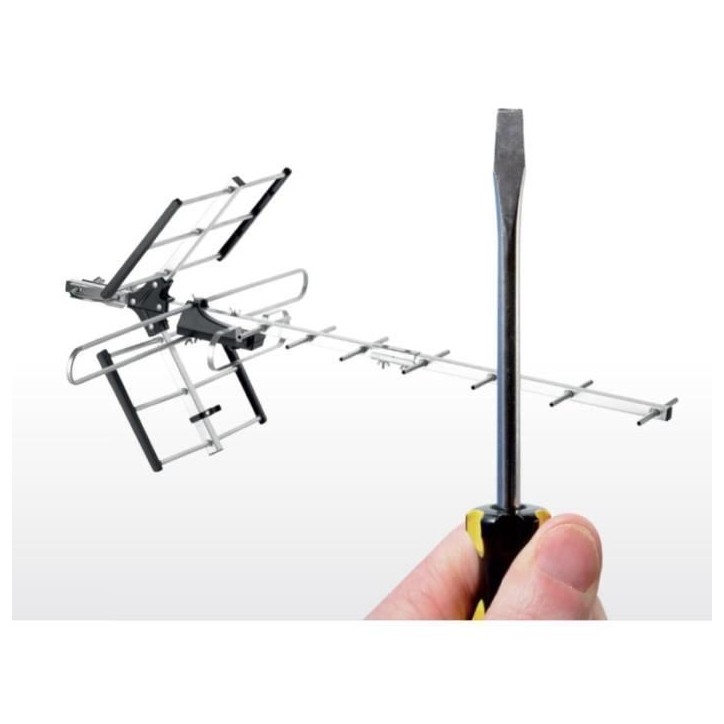 Antenne TV Extérieure ONE FOR ALL SV9357 Professional Line VHF/UHF amplifiée, full HD, filtre 5G, montage simple Antenne TV Extérieure ONE FOR ALL SV9357 Professional Line VHF/UHF amplifiée, full HD, filtre 5G, montage simple